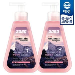 [애경] 2080 퓨어 핑크 솔트 펌프 치약 325g x2개
