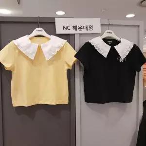 [보리보리/오후]완전 귀여운 카라티블라우스 느낌~~ BB카라 크롭 반팔티 OHRA24352