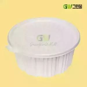 탕용기 중 220파이 2300ml 백색 100개 용기+뚜껑 세트 / FP