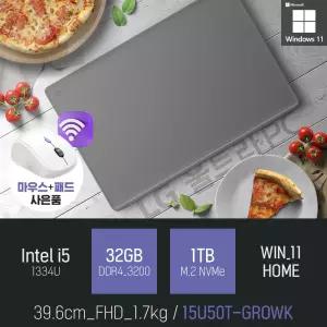 ⓒ LG 울트라PC 15U50T-GROWK i5-1334U 32GB 1TB WIN11 / 가성비 좋은 초경량 15인치 노트북