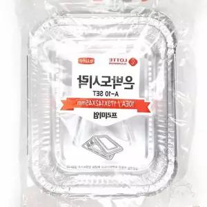 YWstore 17.3x14.2cm 은박도시락 10개입(바디+뚜껑) 도시락포장용기