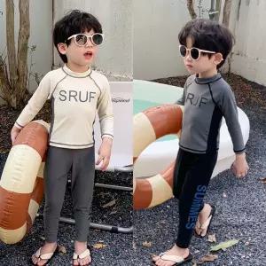 [삐삐네옷가게]남아 수영복 서프 베이직 긴팔 레깅스 래쉬가드 + 수영모