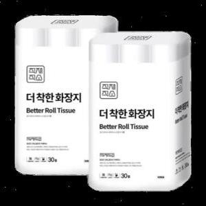 더 착한 화장지 무형광 3겹 30M 30롤 2개 총60롤