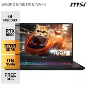 MSI 소드 GF66 HX B14WFK-i9 QHD 인텔i9 14900HX RTX5060 PD충전 게이밍 노트북 (32GB/1TB) YO