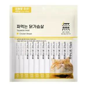 무마진 바우와우 짜먹는 대용량 츄르 닭가슴살 40p x1개 고양이 영양간식 묘사료 사료