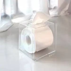 아크릴 화장지 케이스 투명 두루마리 티슈케이스 두루말이 원형 롤 화장지 티슈 휴지 케이스 커버 보관함