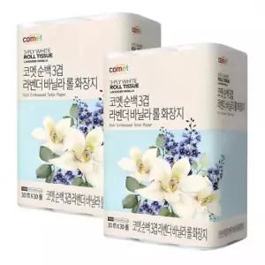 코멧 순백 3겹 라벤더 바닐라 롤화장지 30m, 30개입, 2개 one option