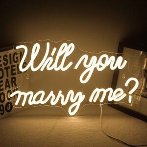 Will You Marry Me 네온 사인 벽 장LED 네온 라이트 사인 프로포즈 웨딩 바 파티 발렌타인 데이용 USB 전원
