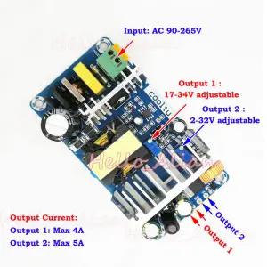이중 출력 스위칭 전원 모듈 공급 보드 절연 110V 220V 230V  5V 12V 24V AC-DC 변환기