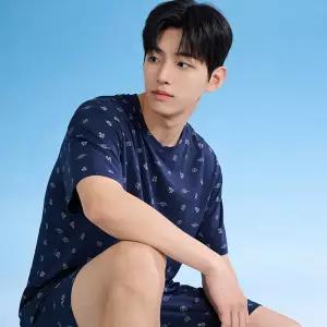 NMS6C12 쿨 냉감 여름 남자 반팔 잠옷 실내복 홈웨어 세트