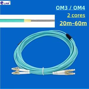 기갑 광섬유 점퍼 2C OM3 OM4 20m 30m 40m 50m 60m LC-LC SC 광학  코드 멀티 모드 50/125 2 코어 커스터마