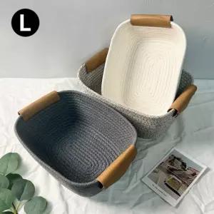 원형 로프 짜임 수납바구니 L사이즈 ELT-013-L사각 린넨 바스켓