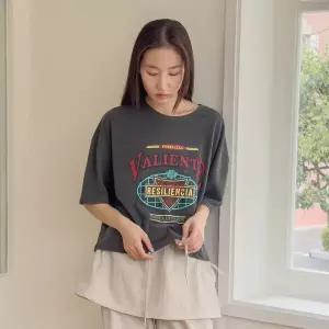 [레코브]피그먼트나염 크롭티