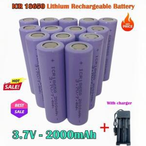ICR 18650 배터리 3.7V 2000mAh 25A 리튬 충전식 손전등 LED 조명 노트북 인터컴 기기용