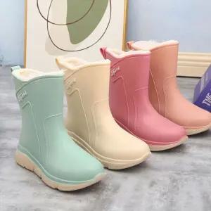 여성 미들 레인부츠 장마 비장화 방수신발