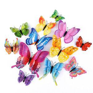 OPSEAM 나비 벽 장식 24/48 PCS, 자석이 달린 파티 장식용 3D 스티커 (컬러풀, 24)