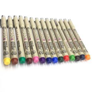 8/14 색상 세트 사쿠라 피그마 마이크론 라이너 펜 0.25mm 컬러 Fineliner 드로잉 라인 마커 학생 미술 용