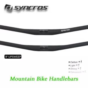싱크로스 MTB 카본 핸들바 9도 클램프 31.8mm 길이 자전거 무광 플랫 부품