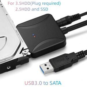 USB 3.0-SATA 3 케이블 Sata-USB 어댑터 변환 지원 2.5/3.5 인치 외장 SSD HDD 하드 드라이브 연결