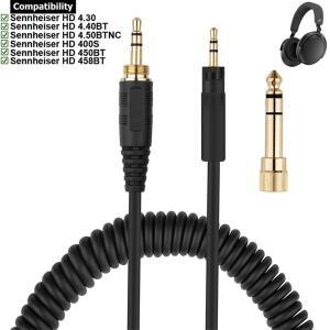 Sennheiser 헤드폰 교체용 스프링 케이블 연장 코드 6.35mm HD 4.30 4.40BT 4.50BTNC 400S