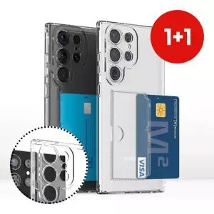 (2개) 옆으로 카드 수납 갤럭시 S25 FE 엣지 울트라 플러스 카메라보호 투명 젤리 핸드폰 케이스