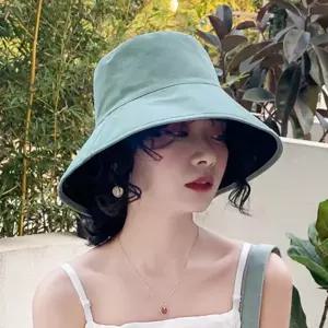 |CCC22E6|여성 여름 빅사이즈 양면 버킷햇 두 가지 색상 와이드 챙 모자