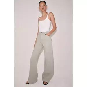ZARA JEANS ZW COLLECTION WIDE LEG 하이웨이스트 - 펄 그레이 8246053804