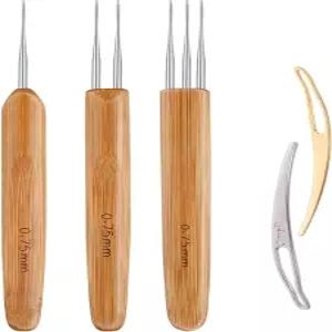 AUGSUN 드레드락 크로셰 후크 도구 땋은 머리 바늘 직조 0.75mm