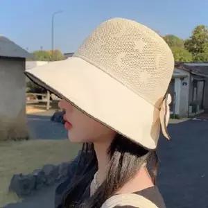 여자 리본 벙기지 버킷햇 창모자 메쉬 캐주얼 여름