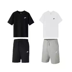 나이키 숏슬리브 엠브로이드 반팔 티셔츠 AR4997 공용 + 나이키 NSW 클럽 쇼츠 저지 반바지 팬츠 BV2772