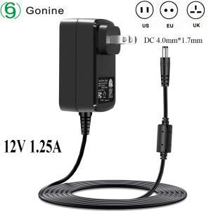 15W AC 전원 어댑터 코드 AC-DC 12V 1.25A 500mA 공급 장치 Echo Dot 4세대  등을 위한 플러그 4.0mm x 1.7