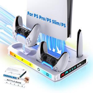 [호환품]PS5/슬림/프로 쿨링 스테이션  컨트롤러 충전 기능 포함 플레이스테이션 5 디스크 및 디지털 콘솔