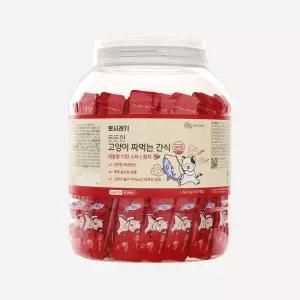 뽀시래기 든든한 고양이 짜먹는 간식 츄르 스틱 대용량 참치 100개입