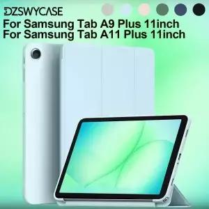 삼성 A9 플러스 / A11 11인치 태블릿 케이스 스탠드 기능이 있는 삼중 접이식 커버 자동 절전/깨우기