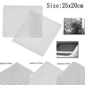 25x20cm 알루미늄 메쉬 시트 작은 다이아몬드 그리드, 자동차 그릴 램프블랙 필터용 장식 스크린, 견고한