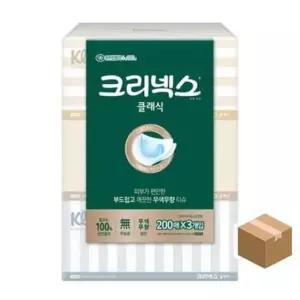 티슈 크리넥스 각티슈 클래식 200매X3개_6팩(18개입)