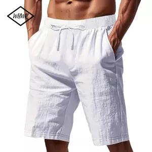 반바지 숏 팬츠 하프 여름 7부 새 남성 더 흰색 하와이 비치 바지 단색 무지 다 streetwear 3xl 남자