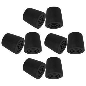 8pcs 28mm 검은 고무 목발 발 패드 안티 슬립 지팡이 팁 워커 교체 샤워 의자 목욕 액세서리 가구 다리