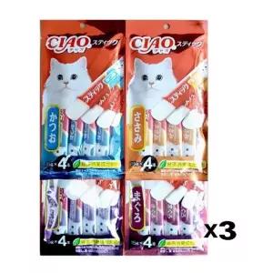 고품질 고양이 짜먹는 츄르 챠오스틱15g 4入X3 수분보충 영양 (WC9B1C3)