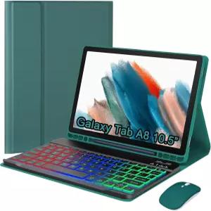 삼성 갤럭시 탭 A8 10.5인치 2022년형 마우스 키보드 케이스 SM-X200/X205/X207 백라이트 탈착식 경량 펜슬
