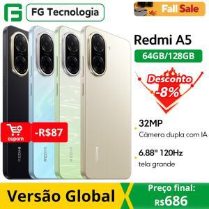 글로벌 버전 Redmi A5 Unisoc T7250 프로세서 32MP 메인 카메라 6.88인치 대화면 15W 고속 충전 지원