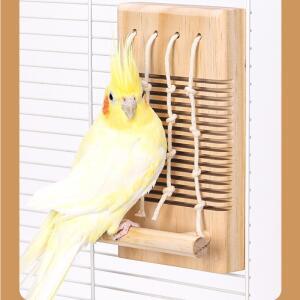 Bird Perches Platform with Climbing Ladder Bite toys Parakeet Cage s Wooden Playing Gyms Exercise Pa