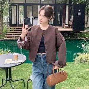 여친 빈티지 트렌디 스트라이프 코트 봄가을 테일러드 재킷 점퍼 쇼트 상의 아이템 HT1