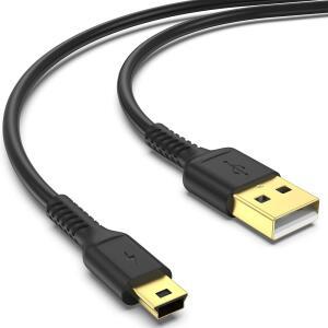 eAj 3피트 미니 USB 케이블, 표준 USB 2.0 to Mini B 남성 충전기 코드 내구성이 뛰어난 USB 미니 to USB 충전 케이블, PS3 컨트롤러, MP3 플레이어, 카메라, 대시 캠, 가민 GPS, 히어로 3+(블랙)와 호환 가능