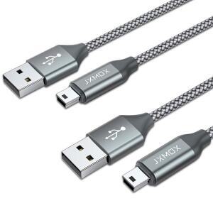 eAj JXMOX 미니 USB 케이블, (3.3피트 2팩) USB 2.0 타입 A 남성부터 미니 B까지 Hero 3+, PS3 컨트롤러, 디지털 카메라, 대시 캠, MP3 플레이어, Garmin Nubi GPS, GPS 수신기와 호환 가능