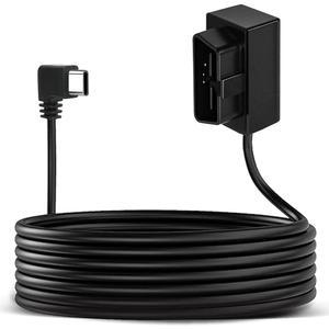 eAj 대시캠 하드와이어 키트 대시캠용 OBD 전원 케이블 USB 타입 C 어댑터 하드와이어 충전 케이블 저전압 보호(11.6V 자동 차단) 대시캠, GPS, 레이더용 24시간 주차 모드
