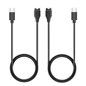 eAj 가민 워치 교체용 EGK 충전기 USB-C 케이블, 페닉스, 포러너, 비보액티브, 인스팅트, 베누, 택틱스, 어프로치, D2, 콰틱스 시리즈(1m, 2팩)용
