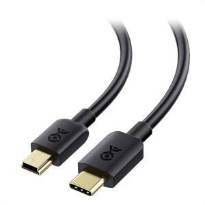 eAj 케이블 매터스 숏 미니 USB-USB C 케이블 - 1피트, USBC-미니USB 케이블, 게임 컨트롤러, 카메라, GPS, 대시캠, 블랙과 호환 가능