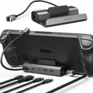 JSAUX 업그레이드된 도킹 스테이션 4K20Hz Steam 데크 OLED/ROG Ally X/Legion Go/MSI 클로 5in 도크 및