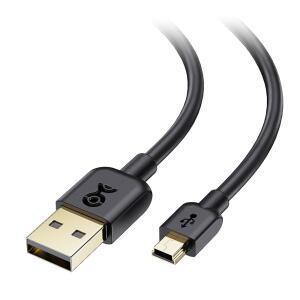eAj 케이블 매터스 미니 USB에서 USB A 케이블 - 6피트, 미니 B 2.0 케이블 PS3 컨트롤러, 가민 누비, 고프로 히어로 3+, 블루 예티 / 스노우볼 iCE 마이크, TI-84+ CE 등과 호환, 블랙
